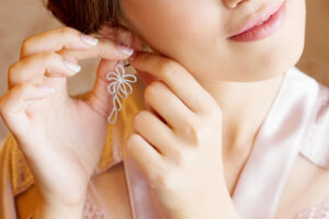 Wearing Diamond Earrings